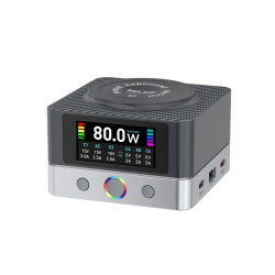 Relife Q7 80W 6-Port Large-size HD Color Screen Intelligent Charger