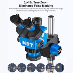 Relife RL-M9T-B11 6X-45X Continuous Zoom Trinocular